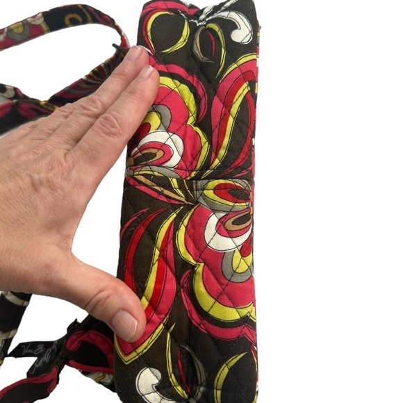 Vera Bradley Libby Puccini Brown Red Crossbody Bag Purse Psychedelic Retired - Picture 6 of 11